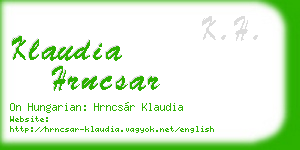 klaudia hrncsar business card